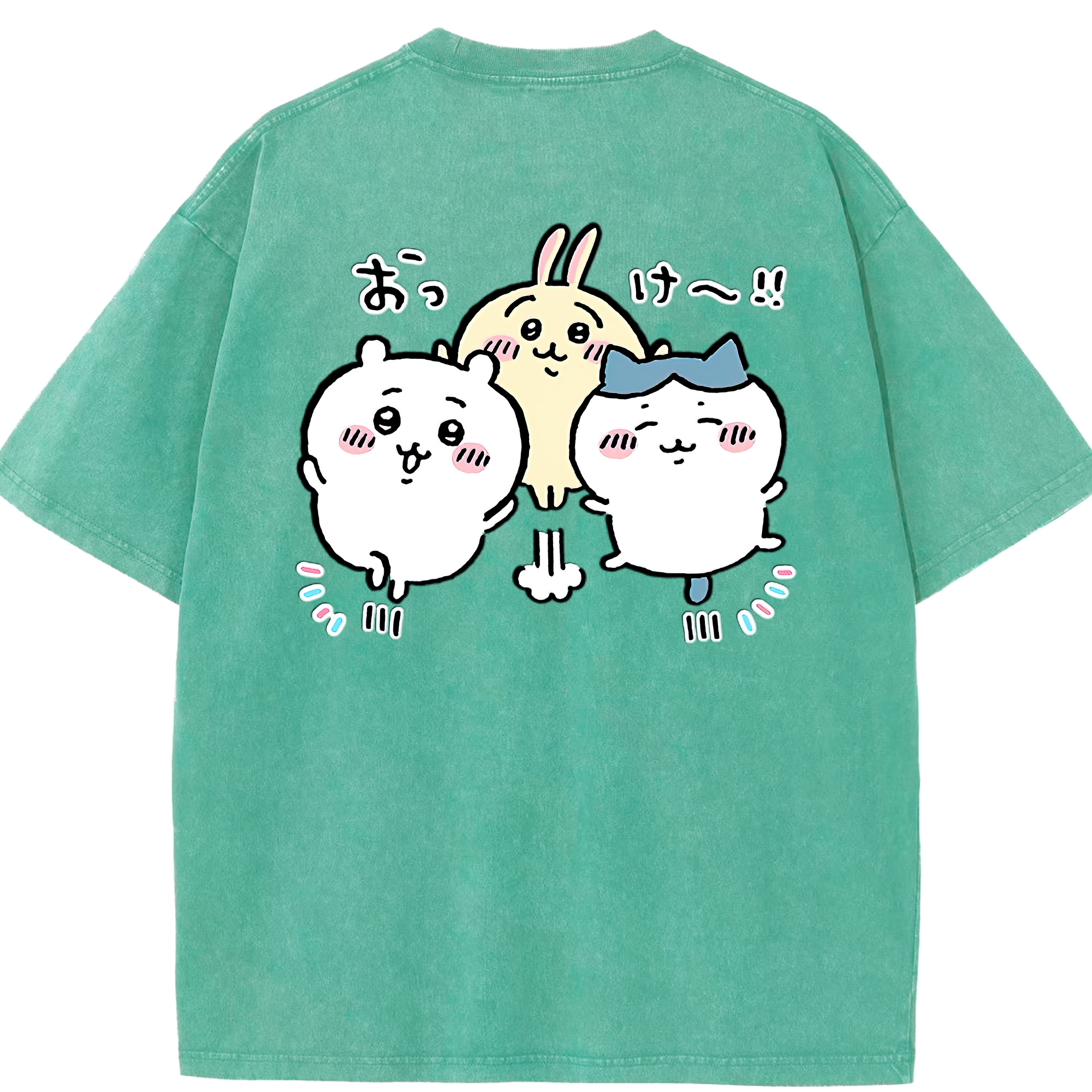 （画像用） ちいかわ ちいかわ Chii-kawa chiikawa 綿100% ヴィンテージ風 半袖Tシャツ（背面プリント）